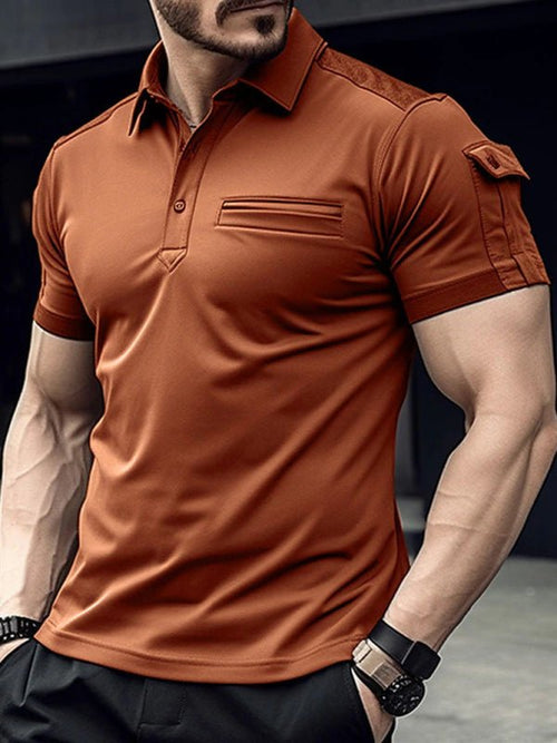 Men's Polo Shirt Pocket Muscle Sports - 5 Colors