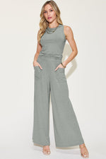 Basic Bae Full Size Ribbed Tank and Wide Leg Pants Set - Luxe Shopping