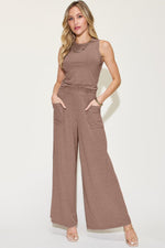 Basic Bae Full Size Ribbed Tank and Wide Leg Pants Set - Luxe Shopping