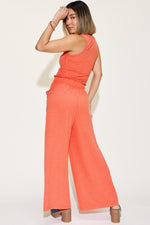 Basic Bae Full Size Ribbed Tank and Wide Leg Pants Set - Luxe Shopping