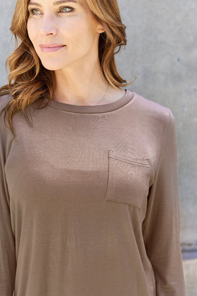 Basic Bae Full Size Round Neck Long Sleeve Top - Luxe Shopping