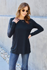 Basic Bae Full Size Round Neck Long Sleeve Top - Luxe Shopping