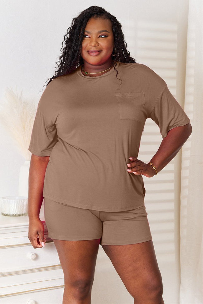 Basic Bae Full Size Soft Rayon Half Sleeve Top and Shorts Set - Luxe Shopping