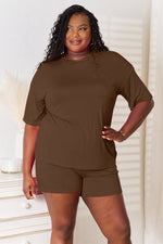 Basic Bae Full Size Soft Rayon Half Sleeve Top and Shorts Set - Luxe Shopping