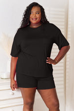 Basic Bae Full Size Soft Rayon Half Sleeve Top and Shorts Set - Luxe Shopping