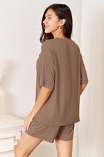 Basic Bae Full Size Soft Rayon Half Sleeve Top and Shorts Set - Luxe Shopping