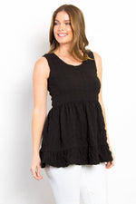 Be Stage Ruffled Sleeveless Babydoll Top - Luxe Shopping