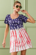 BiBi American Flag Theme Tee Dress - Luxe Shopping