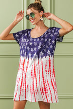 BiBi American Flag Theme Tee Dress - Luxe Shopping