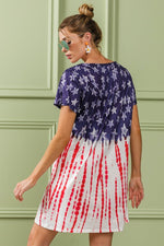 BiBi American Flag Theme Tee Dress - Luxe Shopping