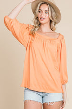 Culture Code Square Neck Puff Sleeve Top - Luxe Shopping