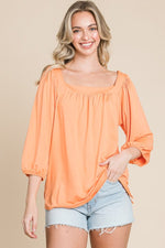 Culture Code Square Neck Puff Sleeve Top - Luxe Shopping