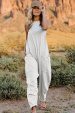 Double Take V - Neck Sleeveless Jumpsuit with Pocket - 7 Colors - Luxe Shopping