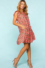 Haptics Full Size Ruffled Printed Dress with Side Pockets - Luxe Shopping