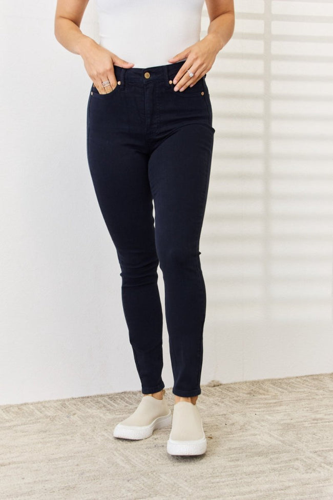 Judy Blue Full Size Garment Dyed Tummy Control Skinny Jeans - Luxe Shopping