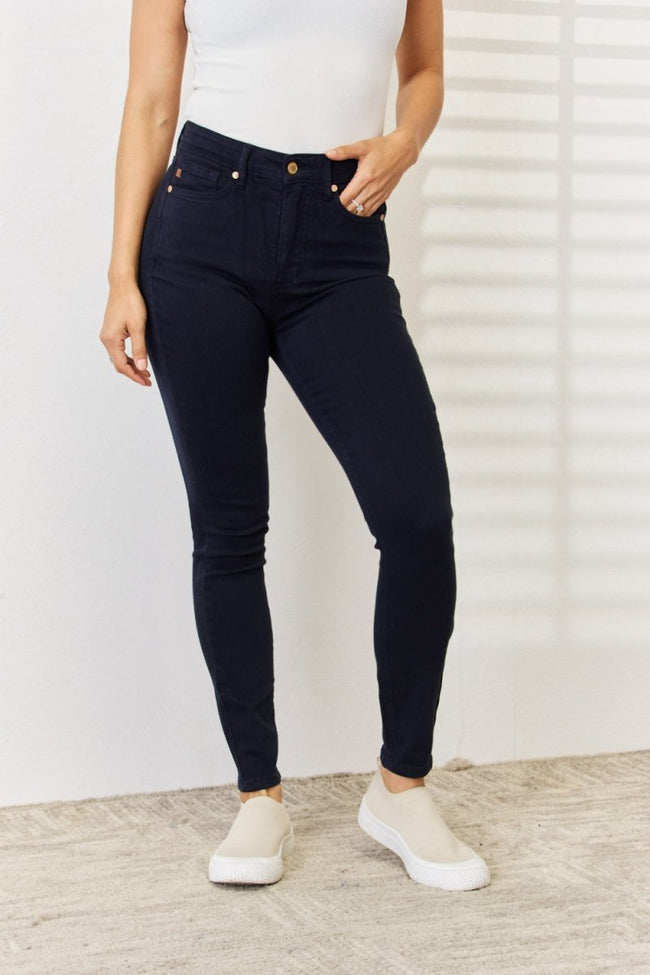 Judy Blue Full Size Garment Dyed Tummy Control Skinny Jeans - Luxe Shopping