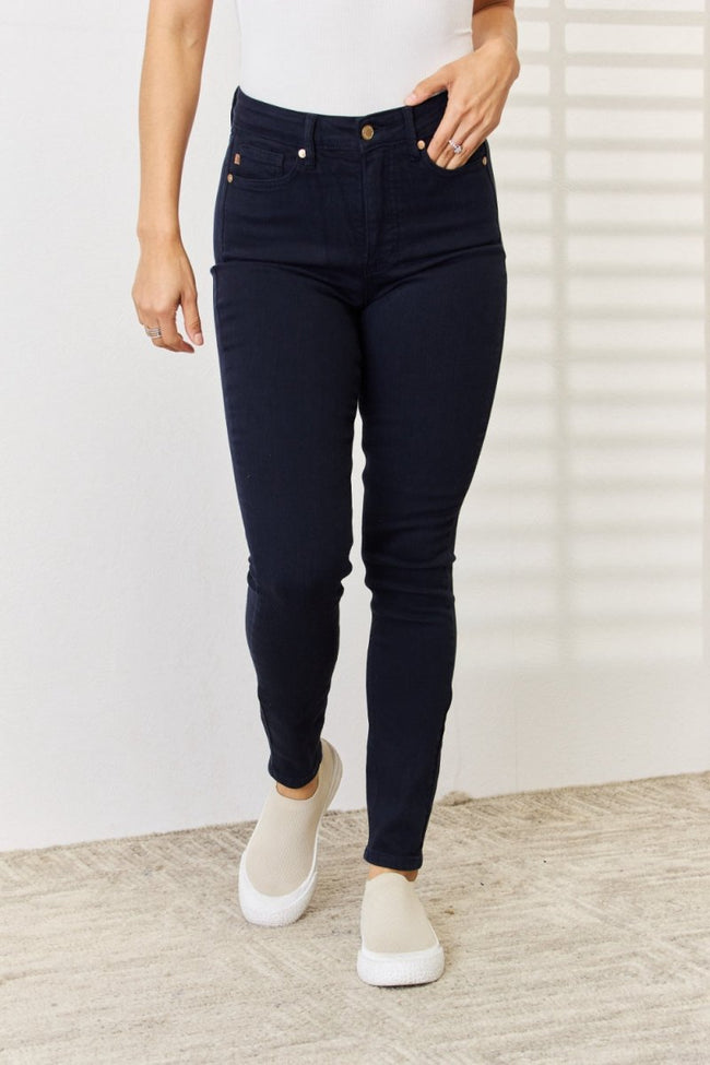 Judy Blue Full Size Garment Dyed Tummy Control Skinny Jeans - Luxe Shopping