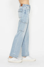 Judy Blue Full Size High Waist Straight Cargo Jeans - Luxe Shopping