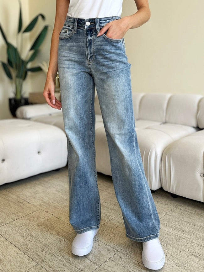 Judy Blue Full Size High Waist Straight Jeans - Luxe Shopping