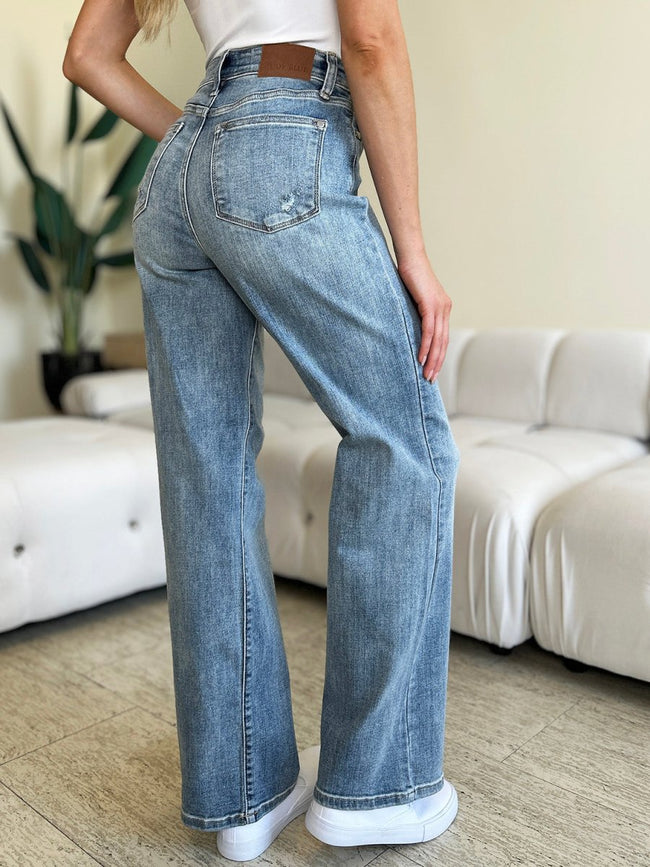 Judy Blue Full Size High Waist Straight Jeans - Luxe Shopping