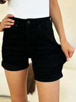 Judy Blue Full Size High Waist Tummy Control Cuffed Denim Shorts - Luxe Shopping