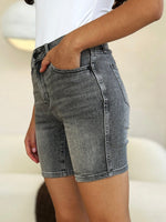 Judy Blue Full Size High Waist Washed Denim Shorts - Luxe Shopping