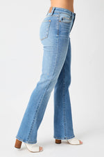 Judy Blue Full Size Mid - Rise Waist Straight Jeans - Luxe Shopping