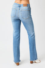 Judy Blue Full Size Mid - Rise Waist Straight Jeans - Luxe Shopping