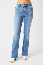 Judy Blue Full Size Mid - Rise Waist Straight Jeans - Luxe Shopping