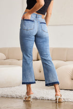 Judy Blue Full Size Release Hem Cropped Bootcut Jeans - Luxe Shopping