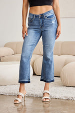 Judy Blue Full Size Release Hem Cropped Bootcut Jeans - Luxe Shopping