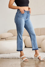 Judy Blue Full Size Release Hem Cropped Bootcut Jeans - Luxe Shopping