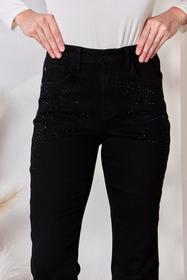 Judy Blue Full Size Rhinestone Embellished Slim Jeans - Luxe Shopping