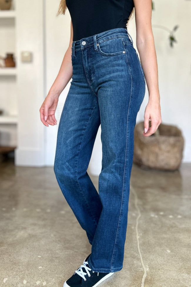 Judy Blue Full Size Tummy Control Straight Jeans - Luxe Shopping