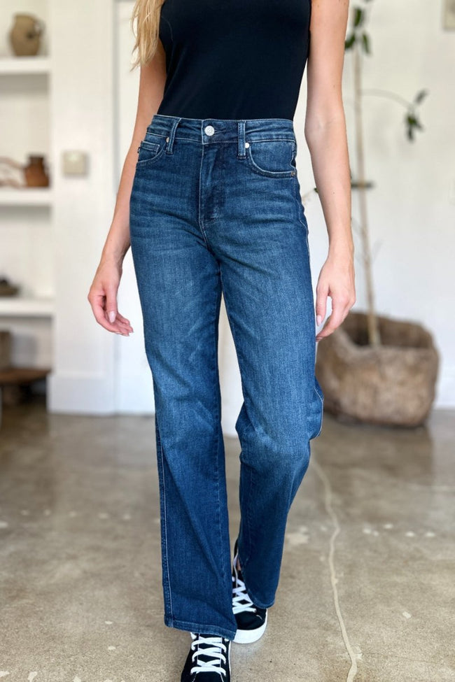 Judy Blue Full Size Tummy Control Straight Jeans - Luxe Shopping