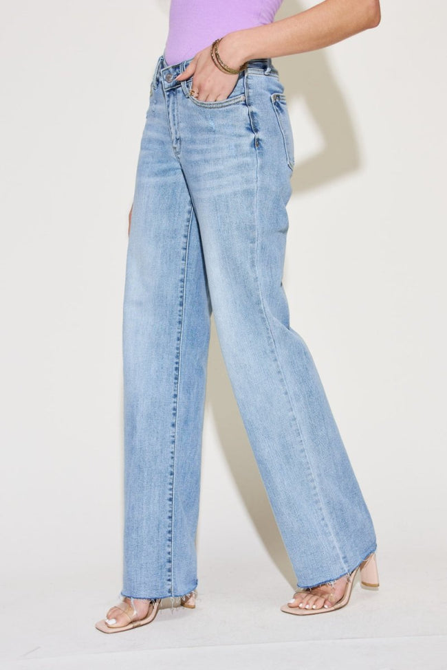 Judy Blue Full Size V Front Waistband Straight Jeans - Luxe Shopping