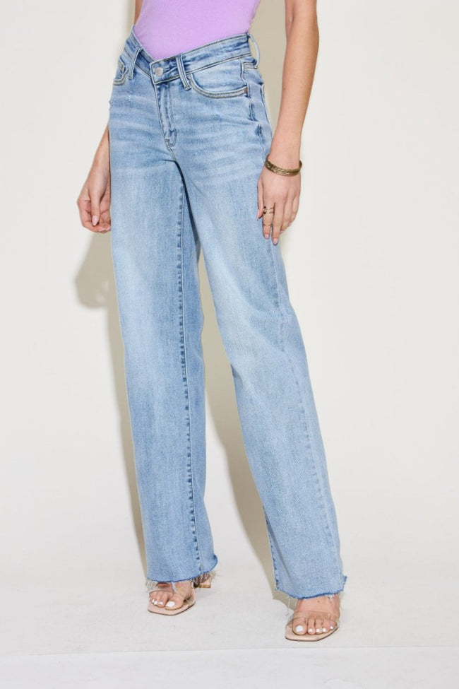 Judy Blue Full Size V Front Waistband Straight Jeans - Luxe Shopping