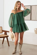 Le Lis Organza Off Shoulder Puff Sleeve Mini Dress - Luxe Shopping