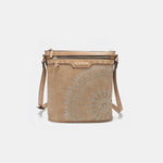 Nicole Lee USA Metallic Stitching Embroidery Inlaid Rhinestone Crossbody Bag - Luxe Shopping