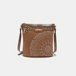 Nicole Lee USA Metallic Stitching Embroidery Inlaid Rhinestone Crossbody Bag - Luxe Shopping