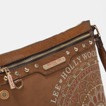 Nicole Lee USA Metallic Stitching Embroidery Inlaid Rhinestone Crossbody Bag - Luxe Shopping