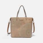 Nicole Lee USA Metallic Stitching Embroidery Inlaid Rhinestone Tote Bag - Luxe Shopping