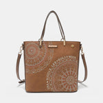 Nicole Lee USA Metallic Stitching Embroidery Inlaid Rhinestone Tote Bag - Luxe Shopping