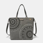 Nicole Lee USA Metallic Stitching Embroidery Inlaid Rhinestone Tote Bag - Luxe Shopping