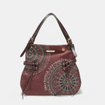 Nicole Lee USA Side Braided Tassel Inlaid Rhinestone Embroidery Hobo Bag - Luxe Shopping