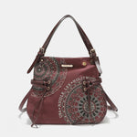 Nicole Lee USA Side Braided Tassel Inlaid Rhinestone Embroidery Hobo Bag - Luxe Shopping