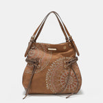 Nicole Lee USA Side Braided Tassel Inlaid Rhinestone Embroidery Hobo Bag - Luxe Shopping