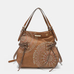 Nicole Lee USA Side Braided Tassel Inlaid Rhinestone Embroidery Hobo Bag - Luxe Shopping