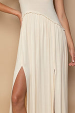 POL Sleeveless Back Zipper Front Slit Maxi Dress - Luxe Shopping