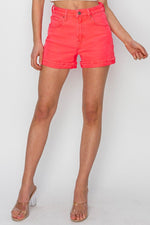 RISEN Full Size High Rise Cuffed Denim Shorts